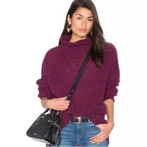 Free People Plum Cowl Neck She’s All That Alpaca Sweater